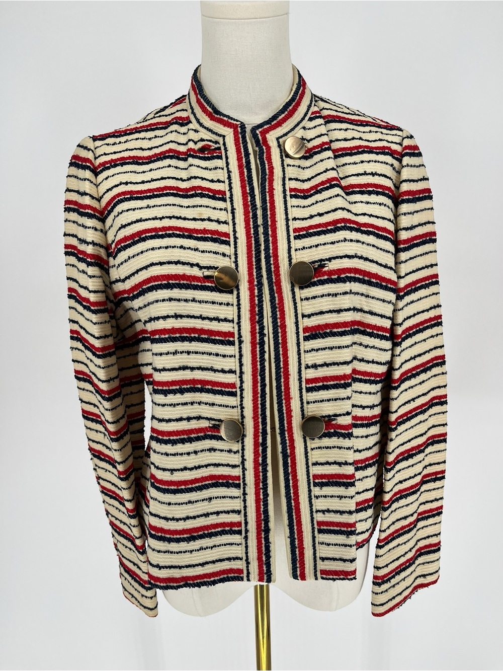 Vintage 1960s Nautical Tweed Cropped Jacket ILGWU National Board Mod